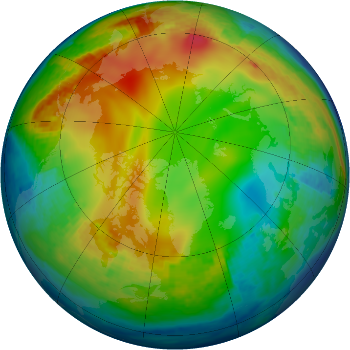 Arctic ozone map for 10 January 2002
